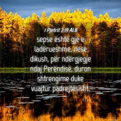 Picture 04 - 1 Pjetrit 2:19 ALB - sepse është gjë e ladërueshme, nëse dikush, - Bible Verse Picture