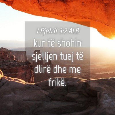 Picture 04 - 1 Pjetrit 3:2 ALB - kur të shohin sjelljen tuaj të dlirë dhe me - Bible Verse Picture
