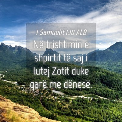 Picture 04 - 1 Samuelit 1:10 ALB - Në trishtimin e shpirtit të saj i lutej Zotit - Bible Verse Picture