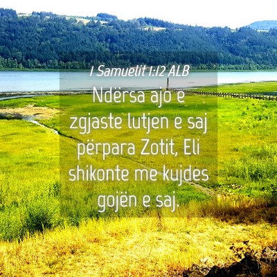 Picture 04 - 1 Samuelit 1:12 ALB - Ndërsa ajo e zgjaste lutjen e saj përpara - Bible Verse Picture