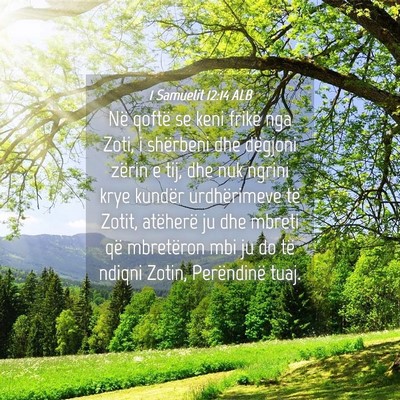Picture 04 - 1 Samuelit 12:14 ALB - Në qoftë se keni frikë nga Zoti, i shërbeni - Bible Verse Picture