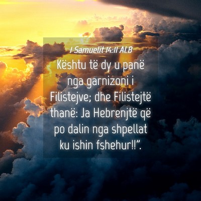 Picture 04 - 1 Samuelit 14:11 ALB - Kështu të dy u panë nga garnizoni i - Bible Verse Picture