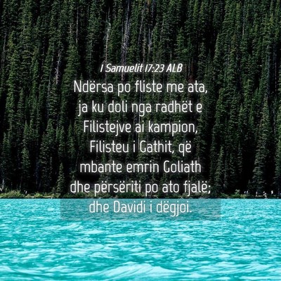 Picture 04 - 1 Samuelit 17:23 ALB - Ndërsa po fliste me ata, ja ku doli nga radhët - Bible Verse Picture