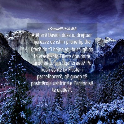 Picture 04 - 1 Samuelit 17:26 ALB - Atëherë Davidi, duke iu drejtuar njerëzve që - Bible Verse Picture