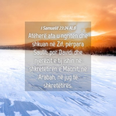 Picture 04 - 1 Samuelit 23:24 ALB - Atëherë ata u ngritën dhe shkuan në Zif, - Bible Verse Picture