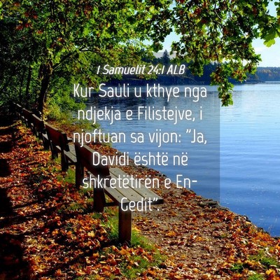 Picture 04 - 1 Samuelit 24:1 ALB - Kur Sauli u kthye nga ndjekja e Filistejve, i - Bible Verse Picture