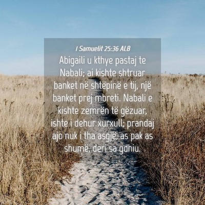 Picture 04 - 1 Samuelit 25:36 ALB - Abigaili u kthye pastaj te Nabali; ai kishte - Bible Verse Picture