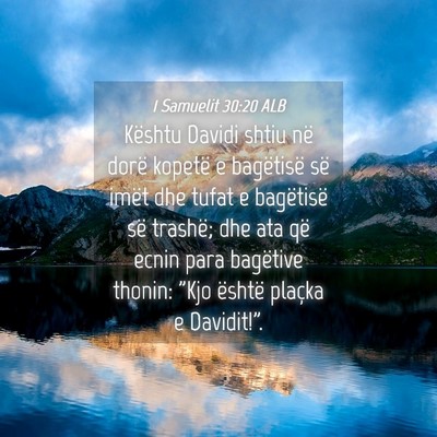 Picture 04 - 1 Samuelit 30:20 ALB - Kështu Davidi shtiu në dorë kopetë e - Bible Verse Picture