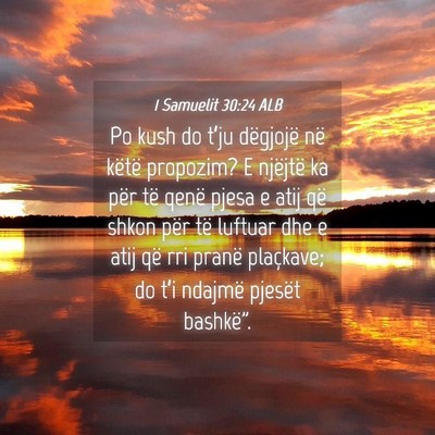Picture 04 - 1 Samuelit 30:24 ALB - Po kush do t’ju dëgjojë në këtë propozim? - Bible Verse Picture