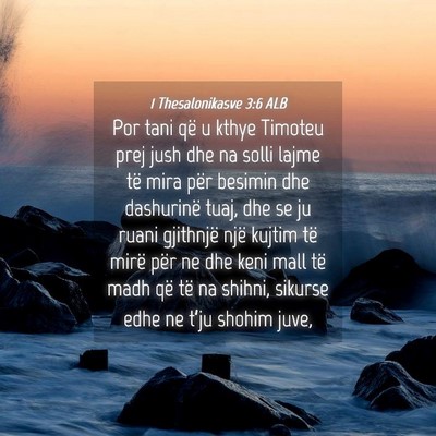 Picture 04 - 1 Thesalonikasve 3:6 ALB - Por tani që u kthye Timoteu prej jush dhe na - Bible Verse Picture