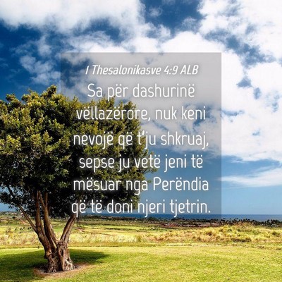 Picture 04 - 1 Thesalonikasve 4:9 ALB - Sa për dashurinë vëllazërore, nuk keni - Bible Verse Picture
