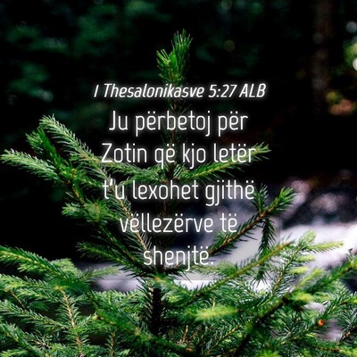 Picture 04 - 1 Thesalonikasve 5:27 ALB - Ju përbetoj për Zotin që kjo letër t’u - Bible Verse Picture