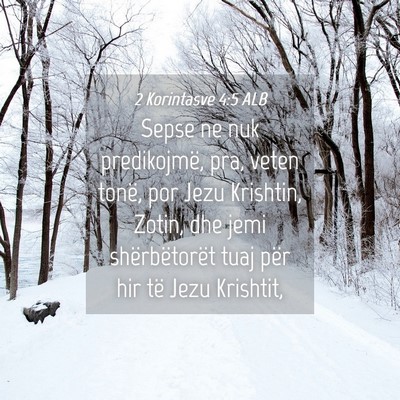 Picture 04 - 2 Korintasve 4:5 ALB - Sepse ne nuk predikojmë, pra, veten tonë, por - Bible Verse Picture