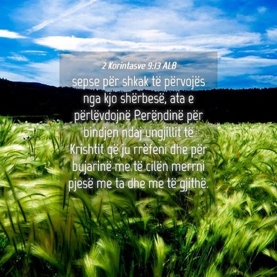 Picture 04 - 2 Korintasve 9:13 ALB - sepse për shkak të përvojës nga kjo - Bible Verse Picture