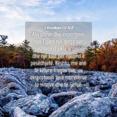Picture 04 - 2 Kronikave 1:17 ALB - Ata sillnin dhe importonin nga Egjipti një qerre - Bible Verse Picture