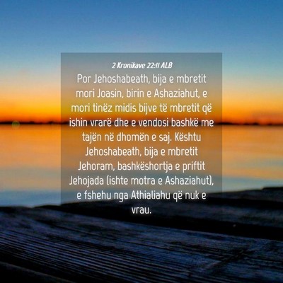 Picture 04 - 2 Kronikave 22:11 ALB - Por Jehoshabeath, bija e mbretit mori Joasin, - Bible Verse Picture