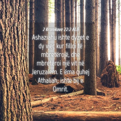 Picture 04 - 2 Kronikave 22:2 ALB - Ashaziahu ishte dyzet e dy vjeç kur filloi të - Bible Verse Picture
