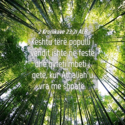 Picture 04 - 2 Kronikave 23:21 ALB - Kështu tërë populli i vendit ishte në festë - Bible Verse Picture