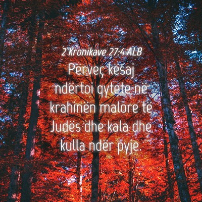 Picture 04 - 2 Kronikave 27:4 ALB - Përveç kësaj ndërtoi qytete në krahinën - Bible Verse Picture