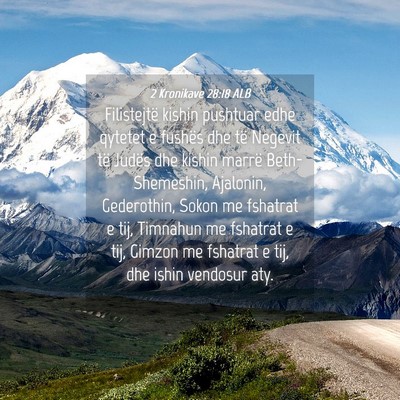 Picture 04 - 2 Kronikave 28:18 ALB - Filistejtë kishin pushtuar edhe qytetet e - Bible Verse Picture