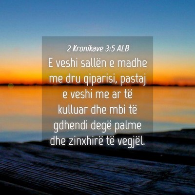 Picture 04 - 2 Kronikave 3:5 ALB - E veshi sallën e madhe me dru qiparisi, pastaj e - Bible Verse Picture