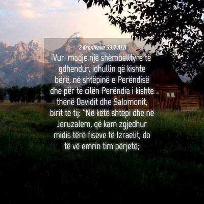 Picture 04 - 2 Kronikave 33:7 ALB - Vuri madje një shëmbëlltyrë të gdhendur, - Bible Verse Picture