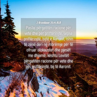 Picture 04 - 2 Kronikave 35:14 ALB - Pastaj përgatitën racione për vete dhe për - Bible Verse Picture