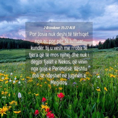 Picture 04 - 2 Kronikave 35:22 ALB - Por Josia nuk deshi të tërhiqet nga ai; por - Bible Verse Picture