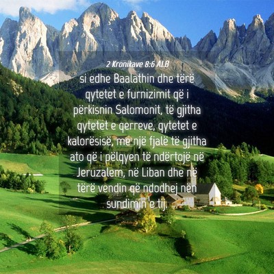 Picture 04 - 2 Kronikave 8:6 ALB - si edhe Baalathin dhe tërë qytetet e furnizimit - Bible Verse Picture