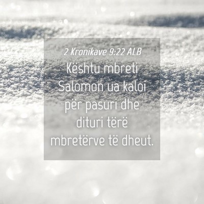 Picture 04 - 2 Kronikave 9:22 ALB - Kështu mbreti Salomon ua kaloi për pasuri dhe - Bible Verse Picture