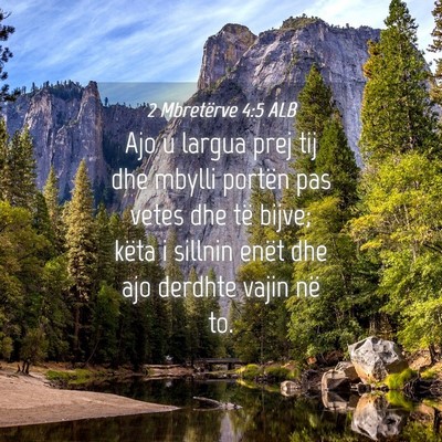 Picture 04 - 2 Mbretërve 4:5 ALB - Ajo u largua prej tij dhe mbylli portën pas - Bible Verse Picture