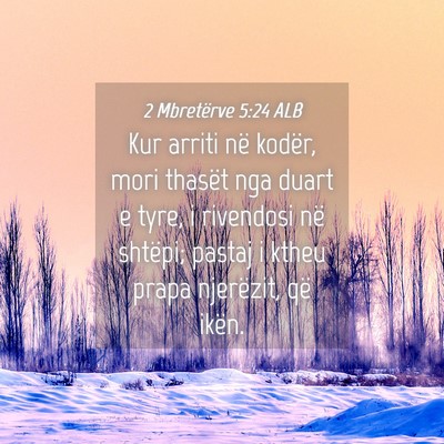 Picture 04 - 2 Mbretërve 5:24 ALB - Kur arriti në kodër, mori thasët nga duart e - Bible Verse Picture