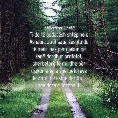 Picture 04 - 2 Mbretërve 9:7 ALB - Ti do të godasësh shtëpinë e Ashabit, zotit - Bible Verse Picture