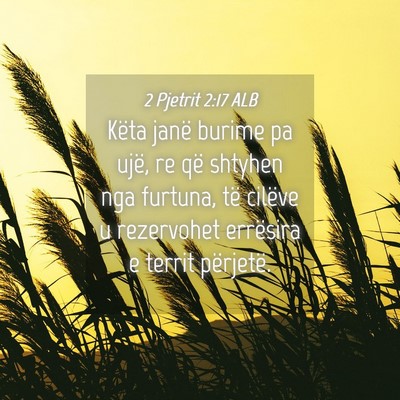 Picture 04 - 2 Pjetrit 2:17 ALB - Këta janë burime pa ujë, re që shtyhen nga - Bible Verse Picture