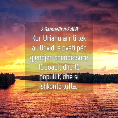 Picture 04 - 2 Samuelit 11:7 ALB - Kur Uriahu arriti tek ai, Davidi e pyeti për - Bible Verse Picture