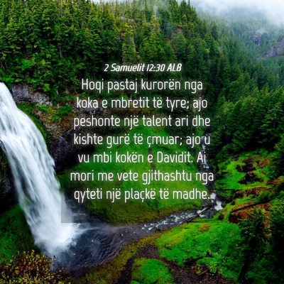 Picture 04 - 2 Samuelit 12:30 ALB - Hoqi pastaj kurorën nga koka e mbretit të tyre; - Bible Verse Picture