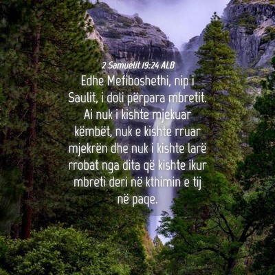 Picture 04 - 2 Samuelit 19:24 ALB - Edhe Mefiboshethi, nip i Saulit, i doli përpara - Bible Verse Picture