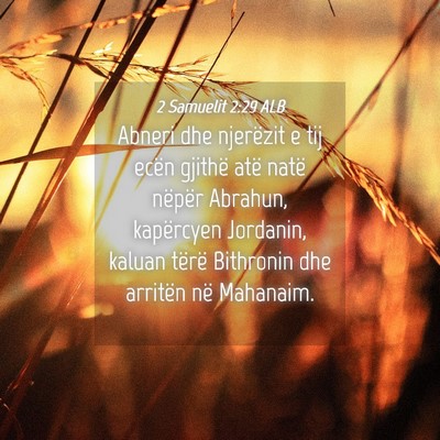 Picture 04 - 2 Samuelit 2:29 ALB - Abneri dhe njerëzit e tij ecën gjithë atë - Bible Verse Picture