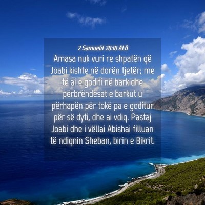 Picture 04 - 2 Samuelit 20:10 ALB - Amasa nuk vuri re shpatën që Joabi kishte në - Bible Verse Picture