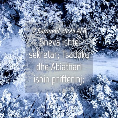 Picture 04 - 2 Samuelit 20:25 ALB - Sheva ishte sekretar; Tsadoku dhe Abiathari ishin - Bible Verse Picture