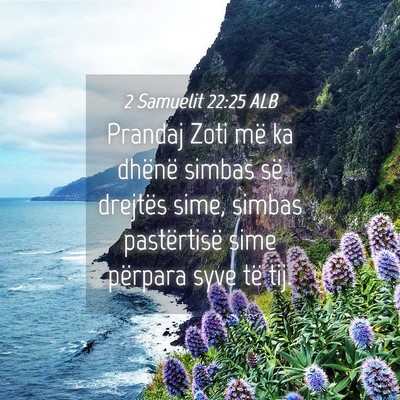 Picture 04 - 2 Samuelit 22:25 ALB - Prandaj Zoti më ka dhënë simbas së drejtës - Bible Verse Picture