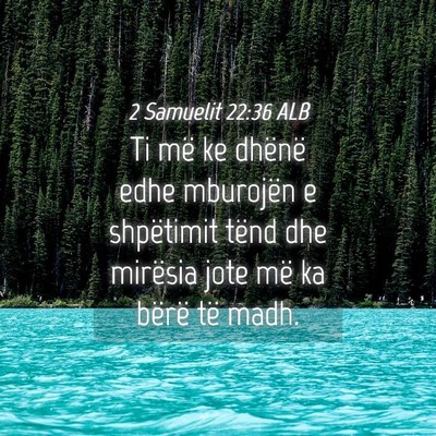 Picture 04 - 2 Samuelit 22:36 ALB - Ti më ke dhënë edhe mburojën e shpëtimit - Bible Verse Picture