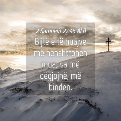Picture 04 - 2 Samuelit 22:45 ALB - Bijtë e të huajve më nënshtrohen mua; sa më - Bible Verse Picture
