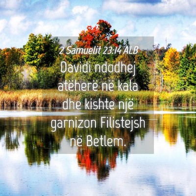 Picture 04 - 2 Samuelit 23:14 ALB - Davidi ndodhej atëherë në kala dhe kishte një - Bible Verse Picture