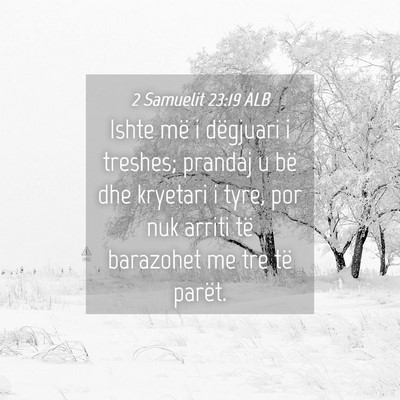 Picture 04 - 2 Samuelit 23:19 ALB - Ishte më i dëgjuari i treshes; prandaj u bë - Bible Verse Picture