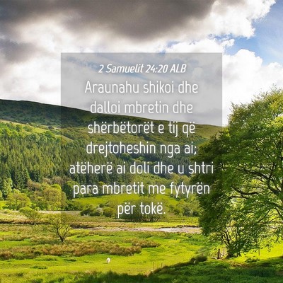 Picture 04 - 2 Samuelit 24:20 ALB - Araunahu shikoi dhe dalloi mbretin dhe - Bible Verse Picture