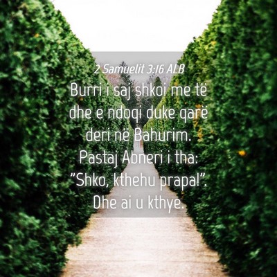 Picture 04 - 2 Samuelit 3:16 ALB - Burri i saj shkoi me të dhe e ndoqi duke qarë - Bible Verse Picture
