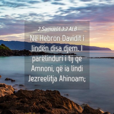 Picture 04 - 2 Samuelit 3:2 ALB - Në Hebron Davidit i lindën disa djem. I - Bible Verse Picture