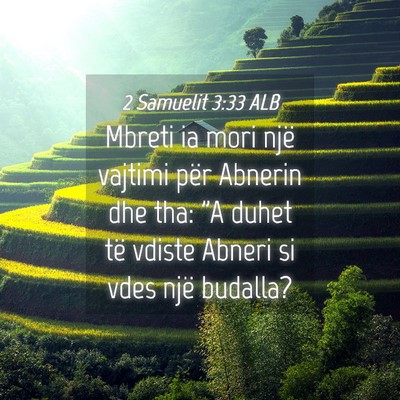 Picture 04 - 2 Samuelit 3:33 ALB - Mbreti ia mori një vajtimi për Abnerin dhe tha: - Bible Verse Picture