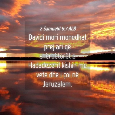 Picture 04 - 2 Samuelit 8:7 ALB - Davidi mori monedhat prej ari që shërbëtorët - Bible Verse Picture